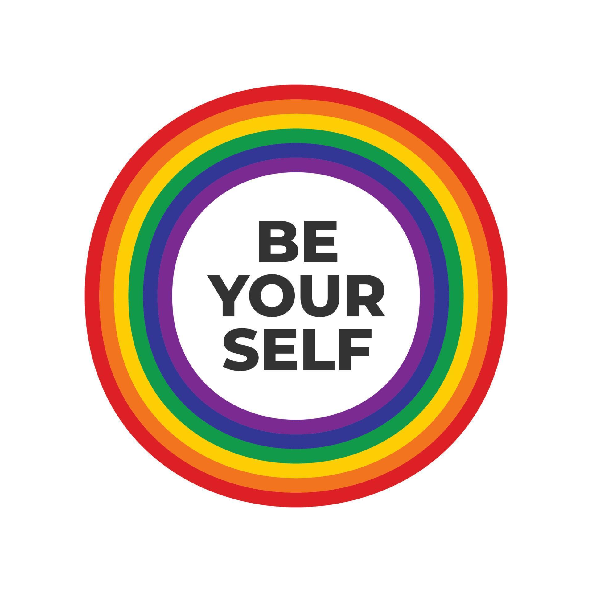 Be Yourself Rainbow Card Colored LGBT Pride For Lesbian Gay Bisexual And Transgender Design