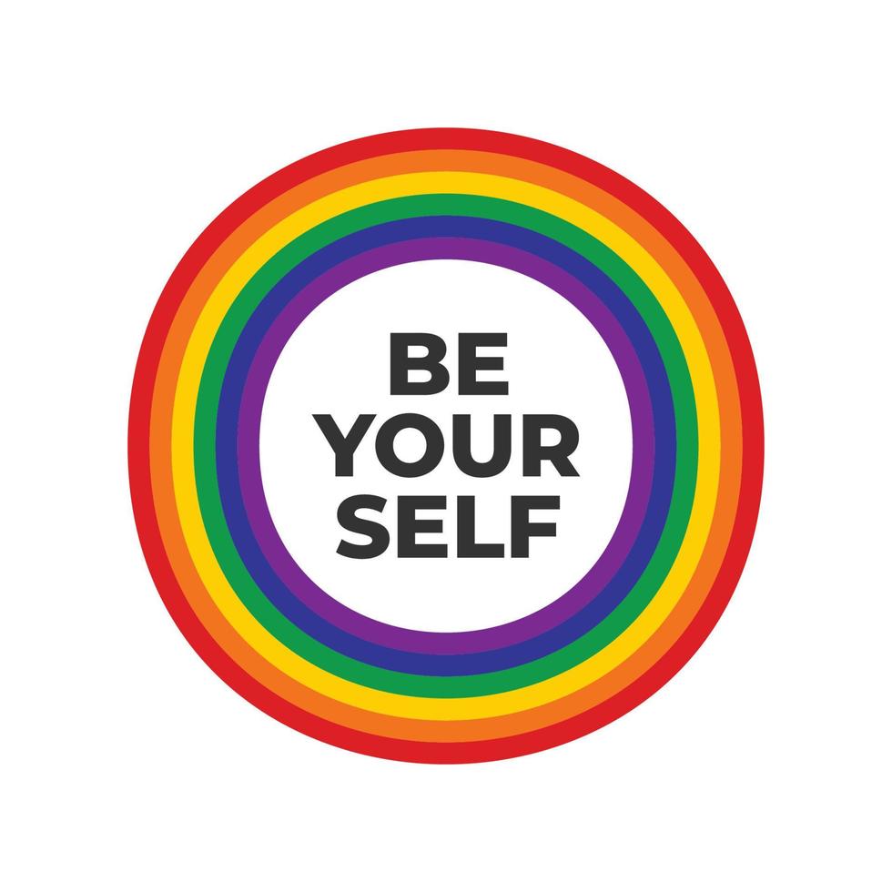 Be Yourself Rainbow Card Colored Lgbt Pride For Lesbian Gay Bisexual And Transgender Design
