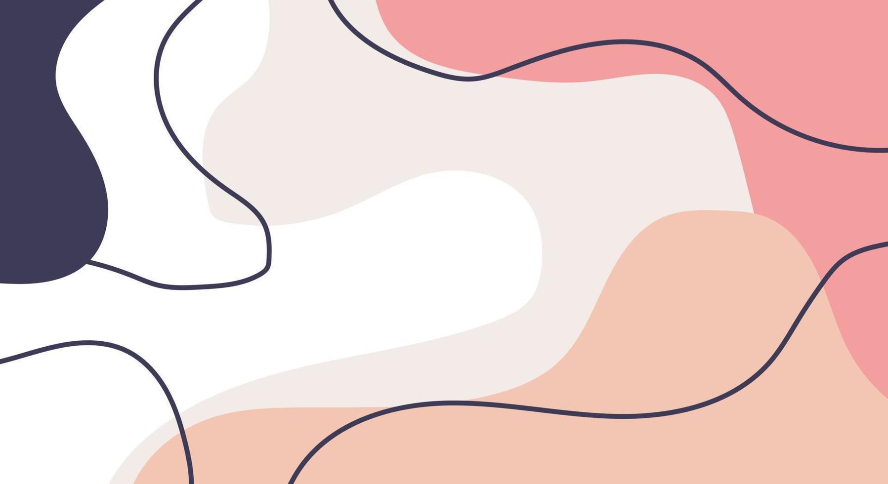 Fashion Stylish Templates With Organic Abstract Shapes And Line In Nude