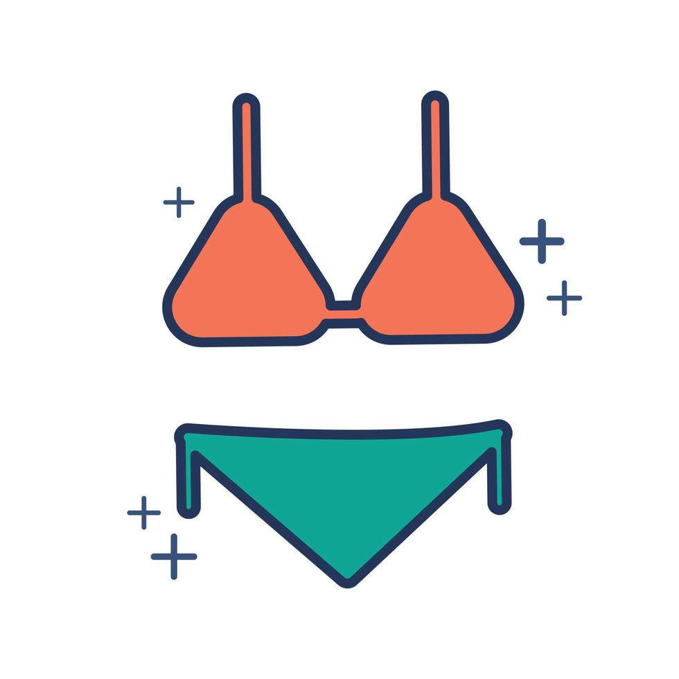 Bikini Icon Vector Illustration Glyph Style Design With Color And Plus