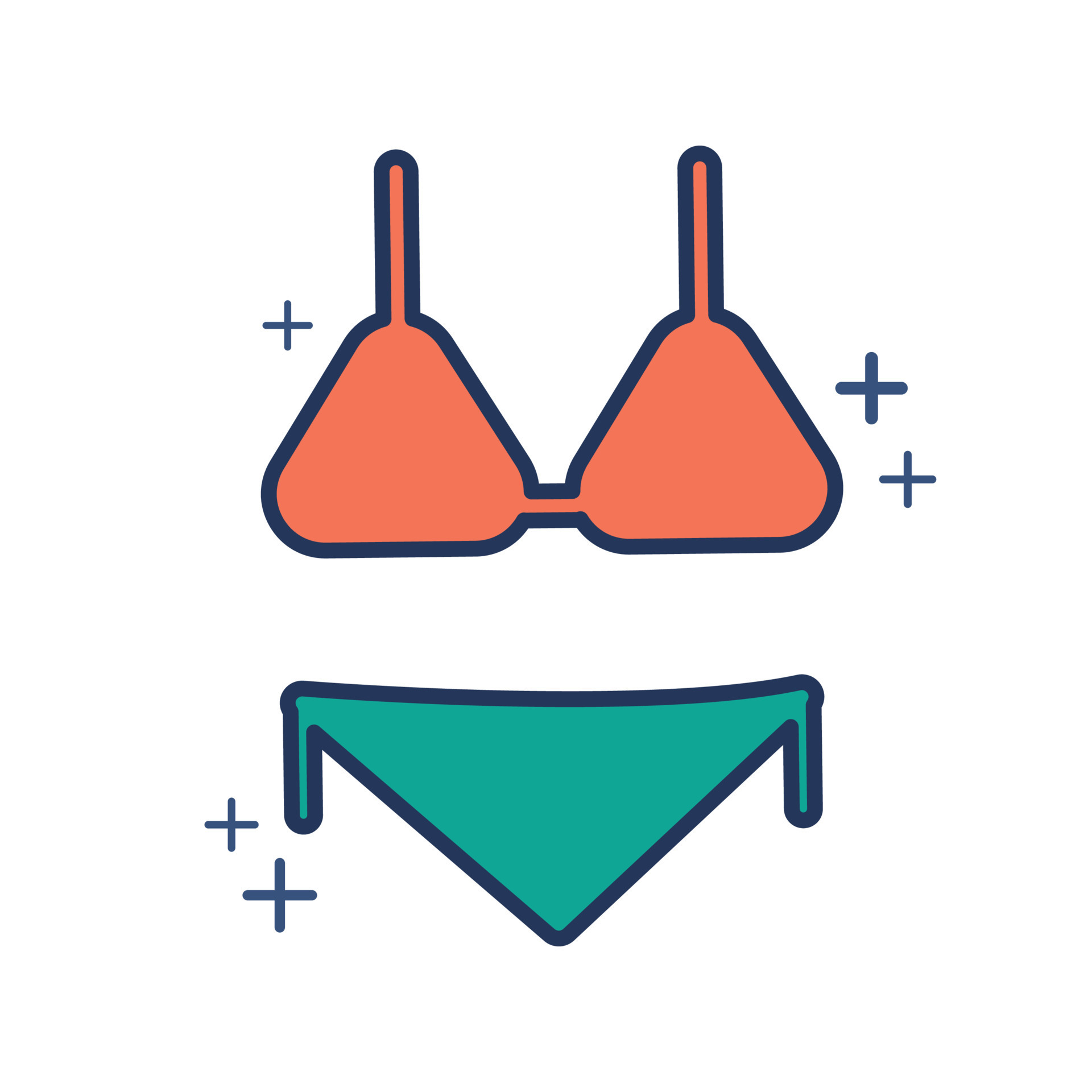 Bikini Icono Vector Ilustraci N Glifo Estilo Dise O Con Color Y Signo M S Aislado Sobre Fondo