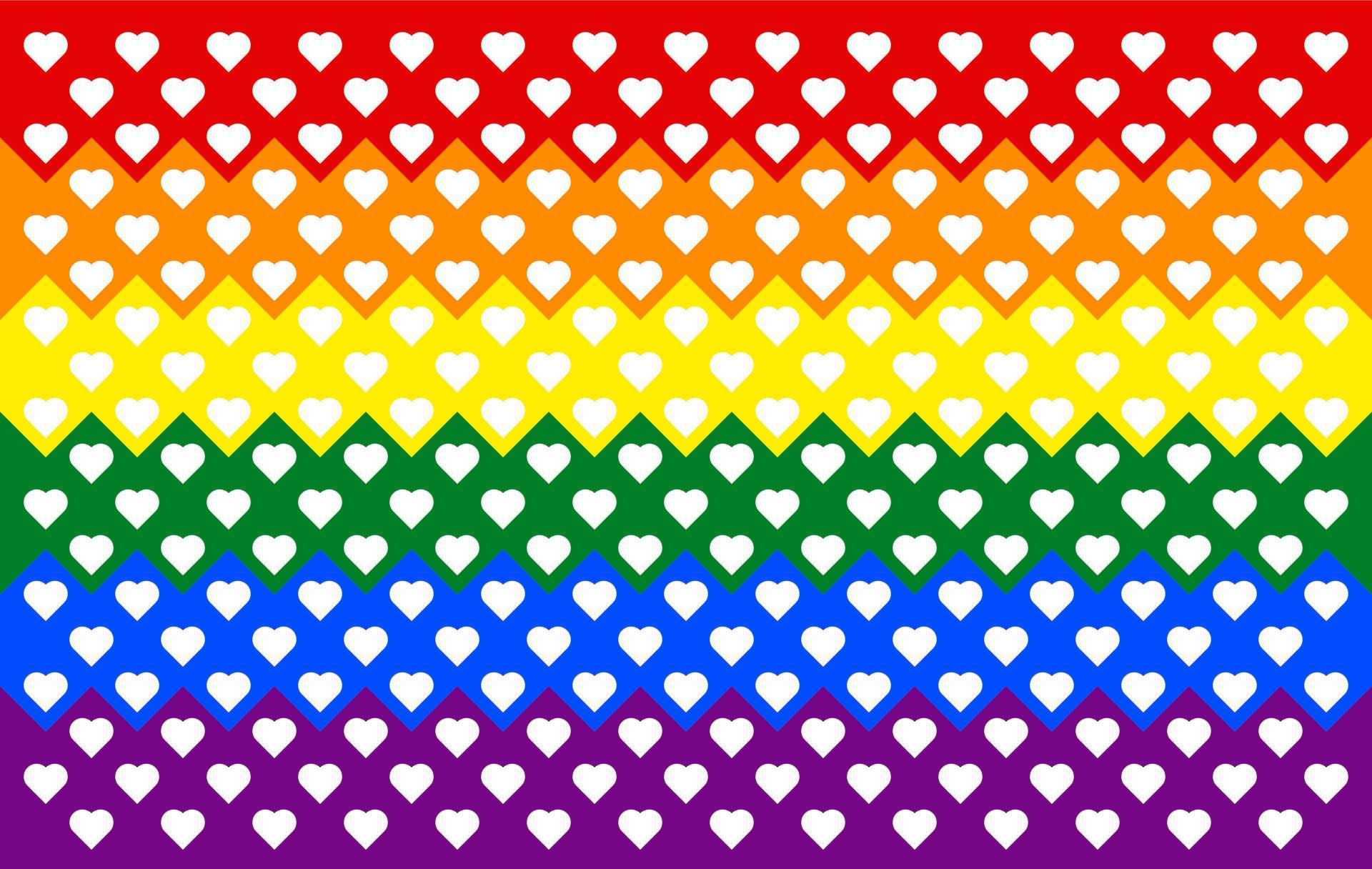 Homosexual Valentine Day Concept Gay And Lgbtqia Pride Flag Rainbow Color Seamless Heart Shape