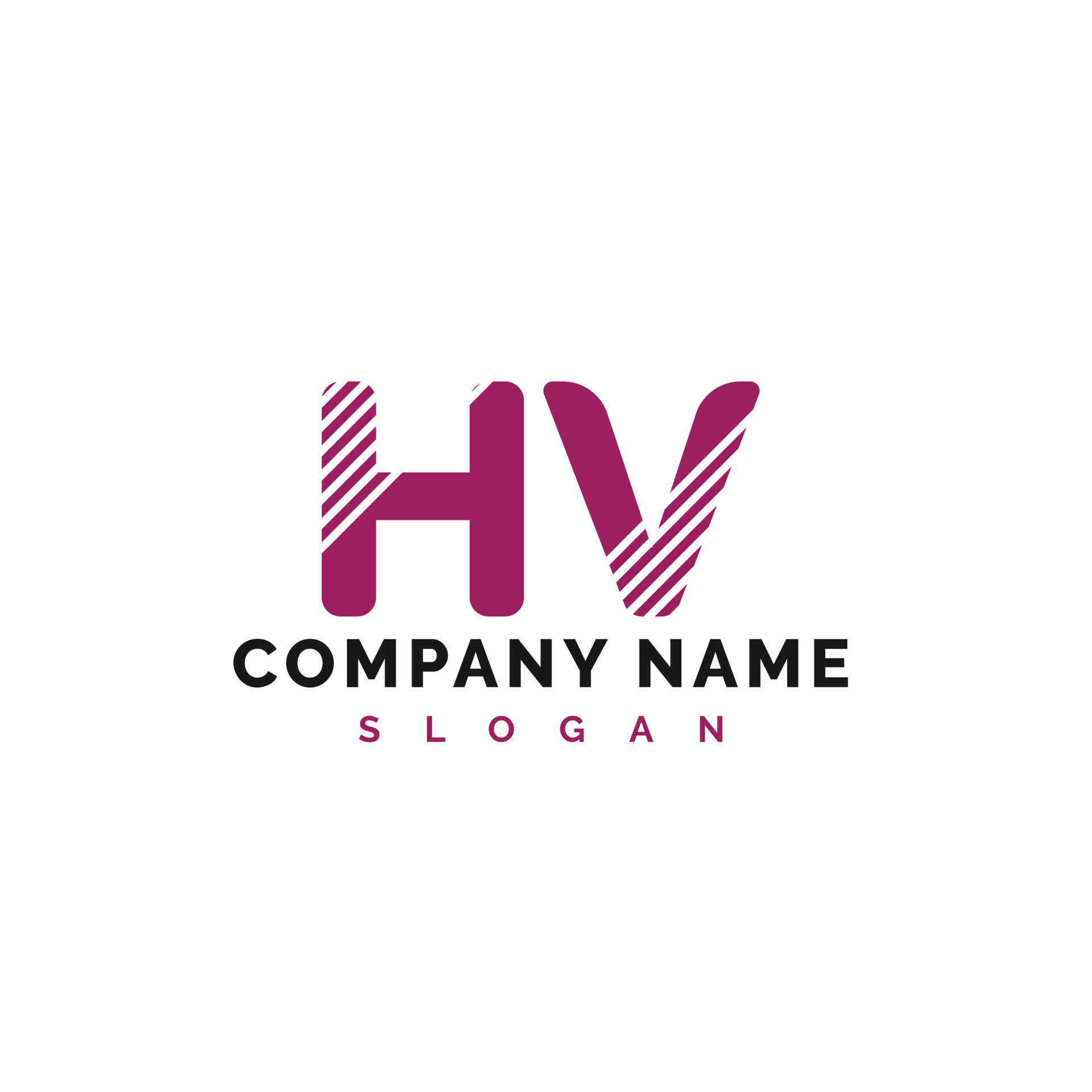 diseño del logotipo de la letra hv Ilustración de vector de logotipo