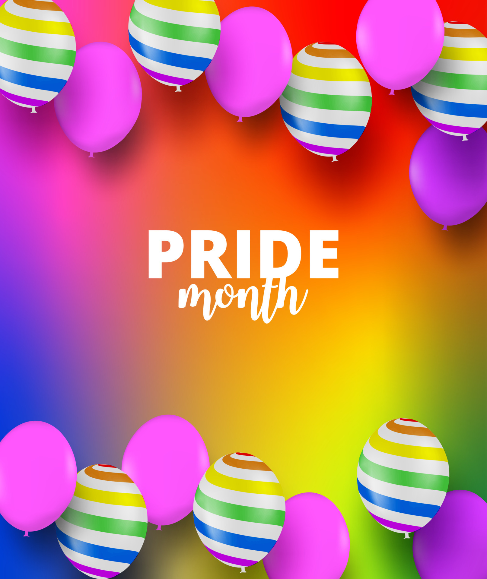 Lgbt Pride Month Lesbian Gay Bisexual Transgender Celebrated Annual Design With Colorful