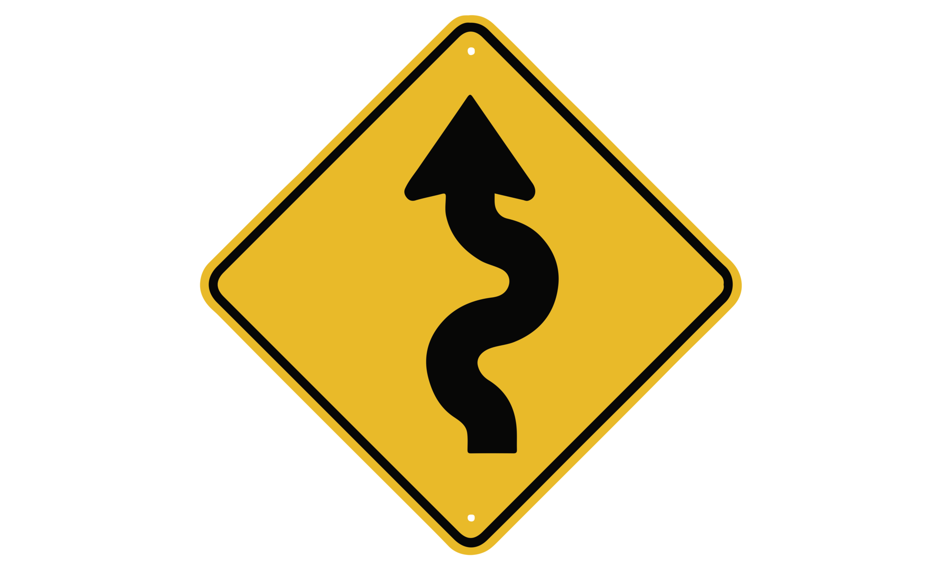 Winding Road Sign On Transparent Background 19787006 PNG