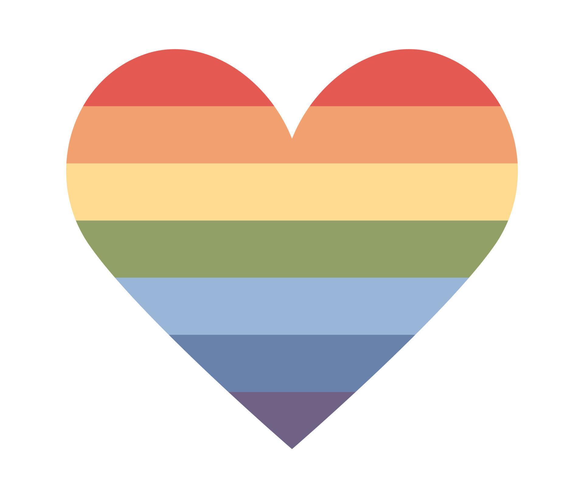 Lgbt Heart Icon Lesbian Gay Bisexual Transgender Concept Love