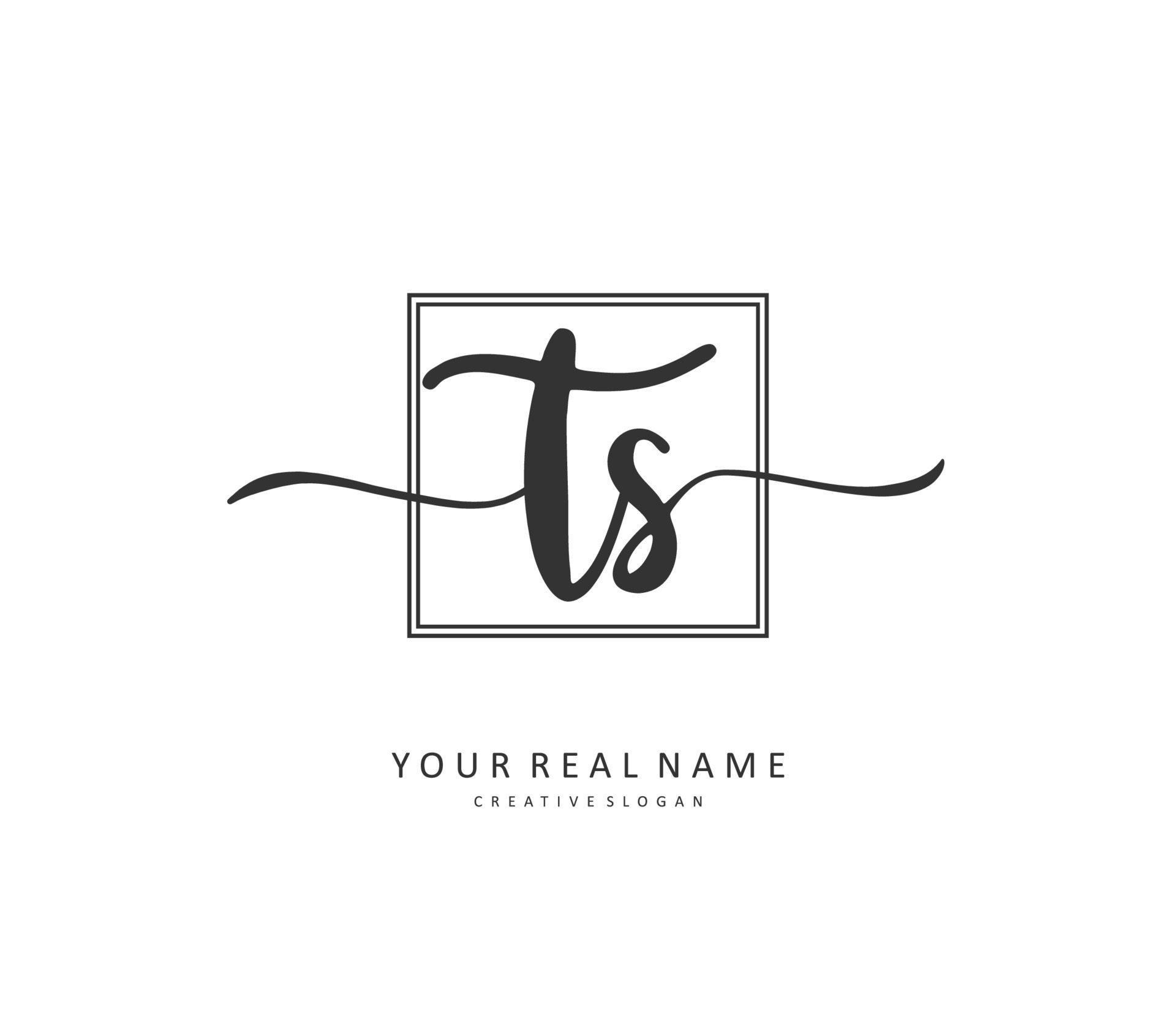 T S Ts Initial Letter Handwriting And Signature Logo A Concept