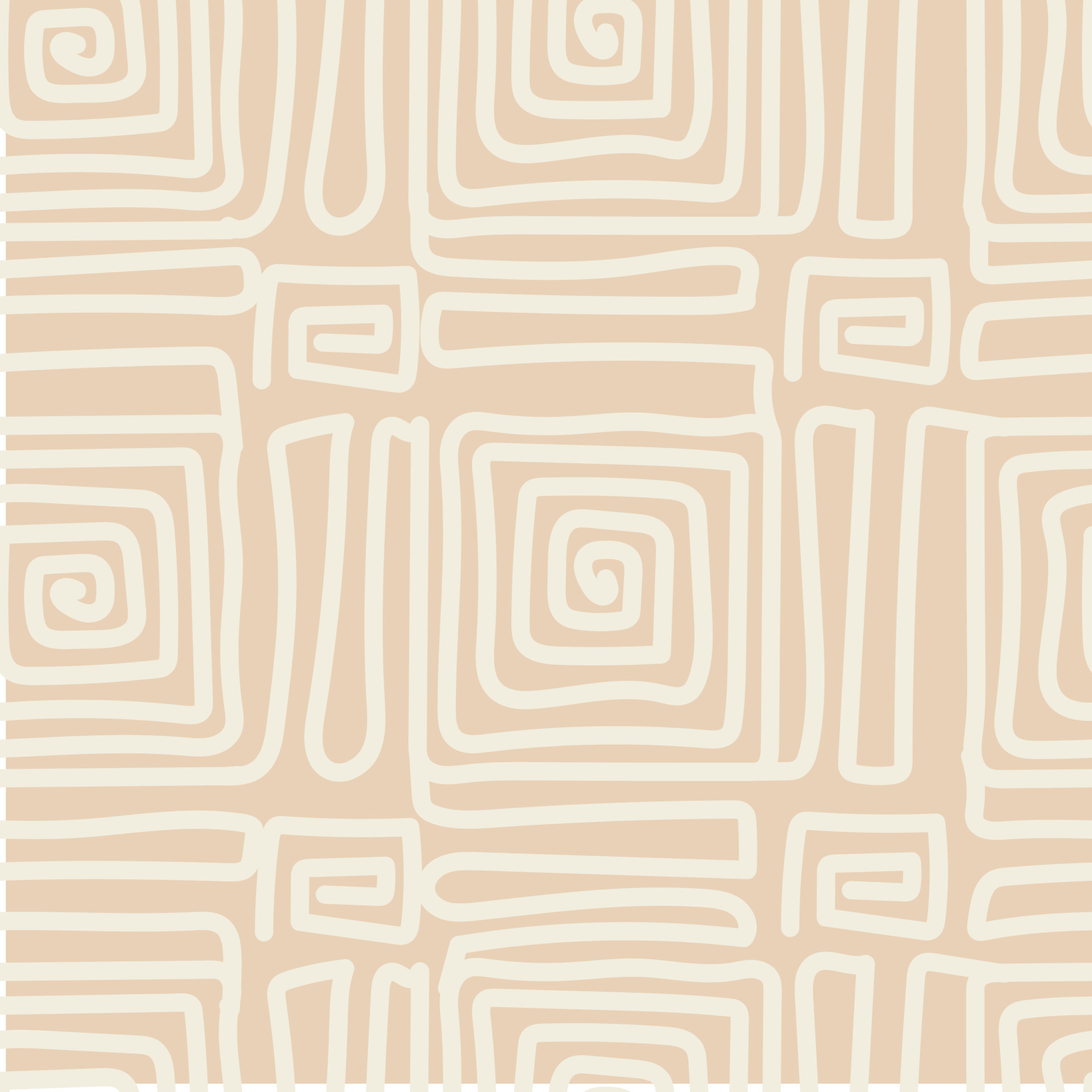 Aesthetic Contemporary Printable Seamless Pattern With Abstract Line In Nude Colors