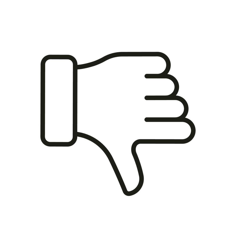 Thumb Down Line Icon Dislike Finger Down Gesture In Social Media