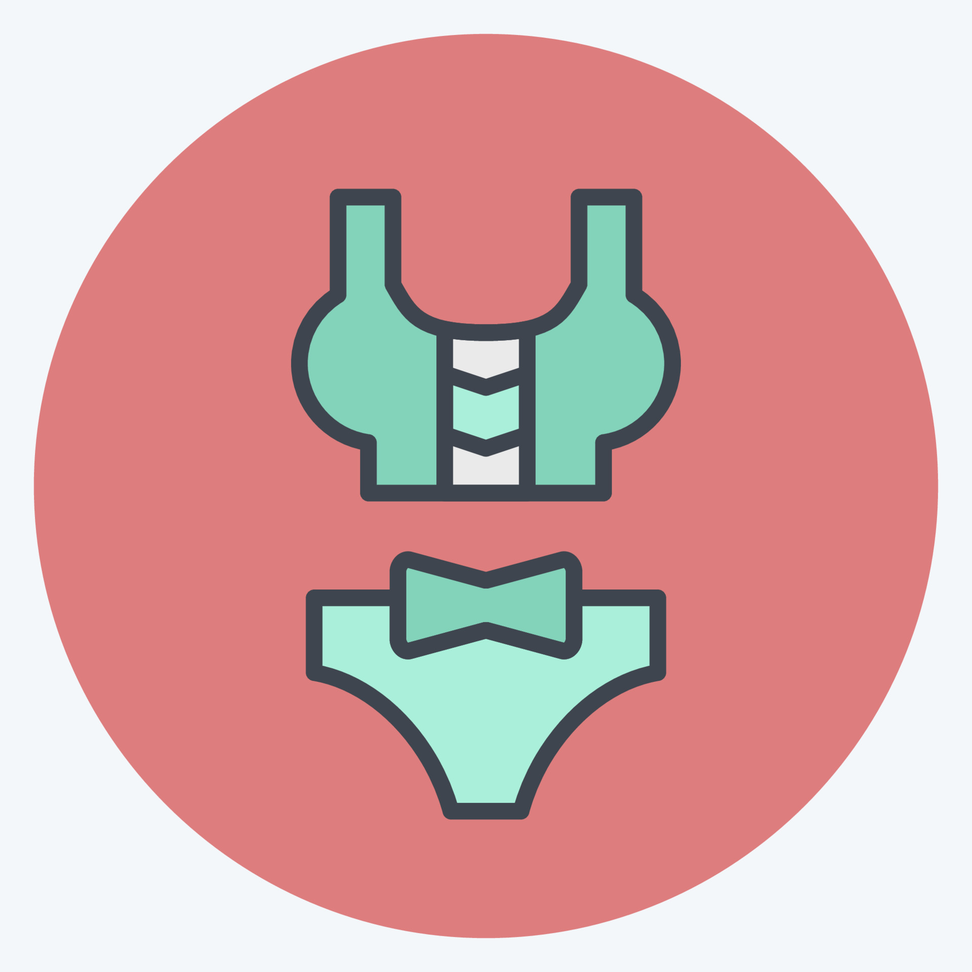 Icon Bikini Related To Hawaii Symbol Color Mate Style Simple Design Editable Vector