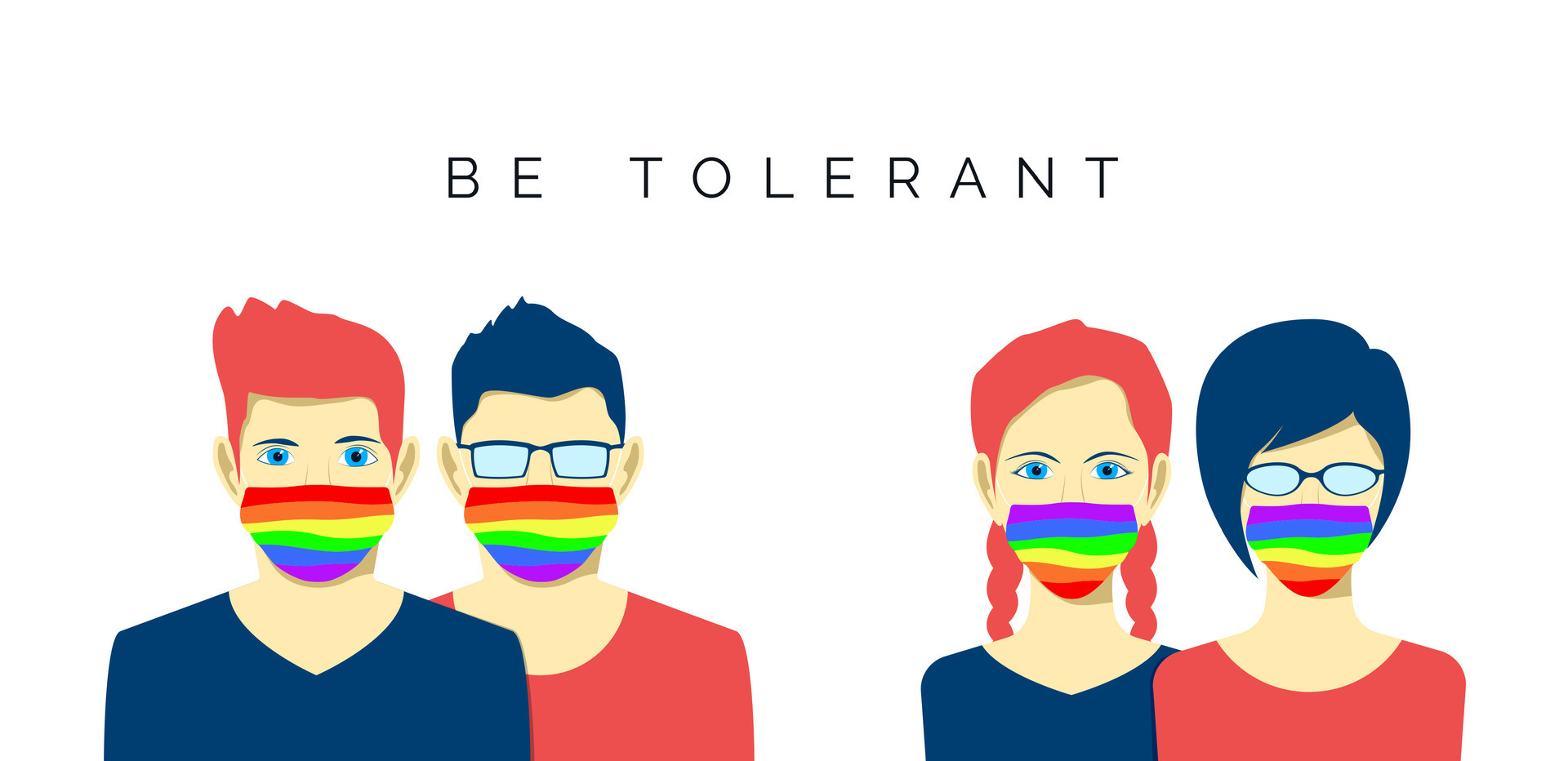 Lesbiana Y Gay Parejas En Cara Mascarilla Lgbt Orgullo Colores Tolerancia Y Salud Cuidado