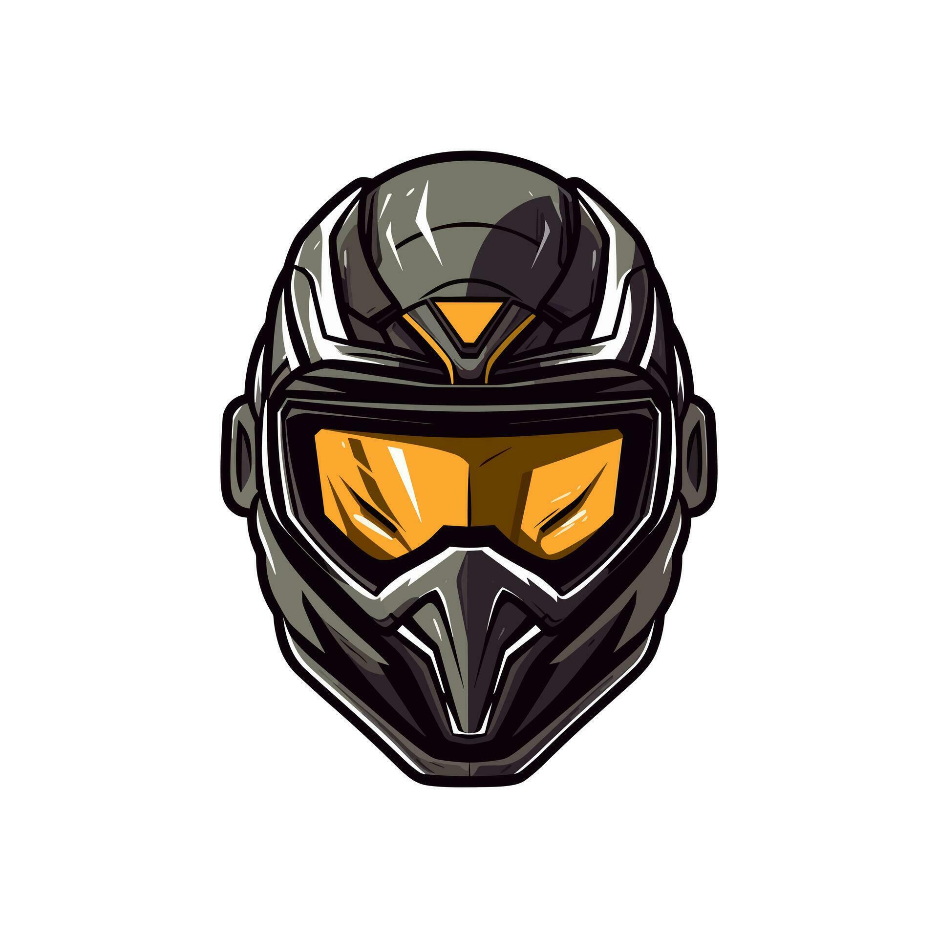 Motocross Logo Helmet Vector Clip Art Illustration Vector Art