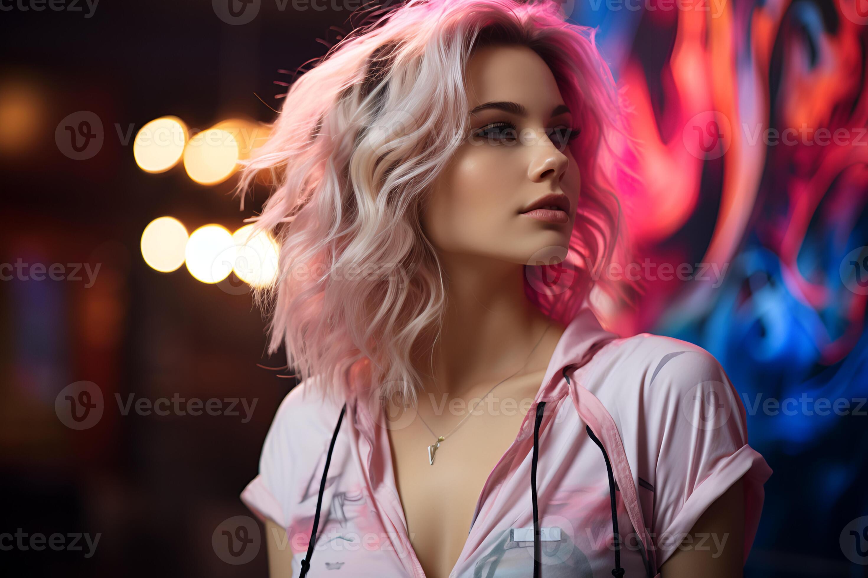 Studio Portrait Of Beautiful Woman Brunette On Color Background Stock Photo At Vecteezy