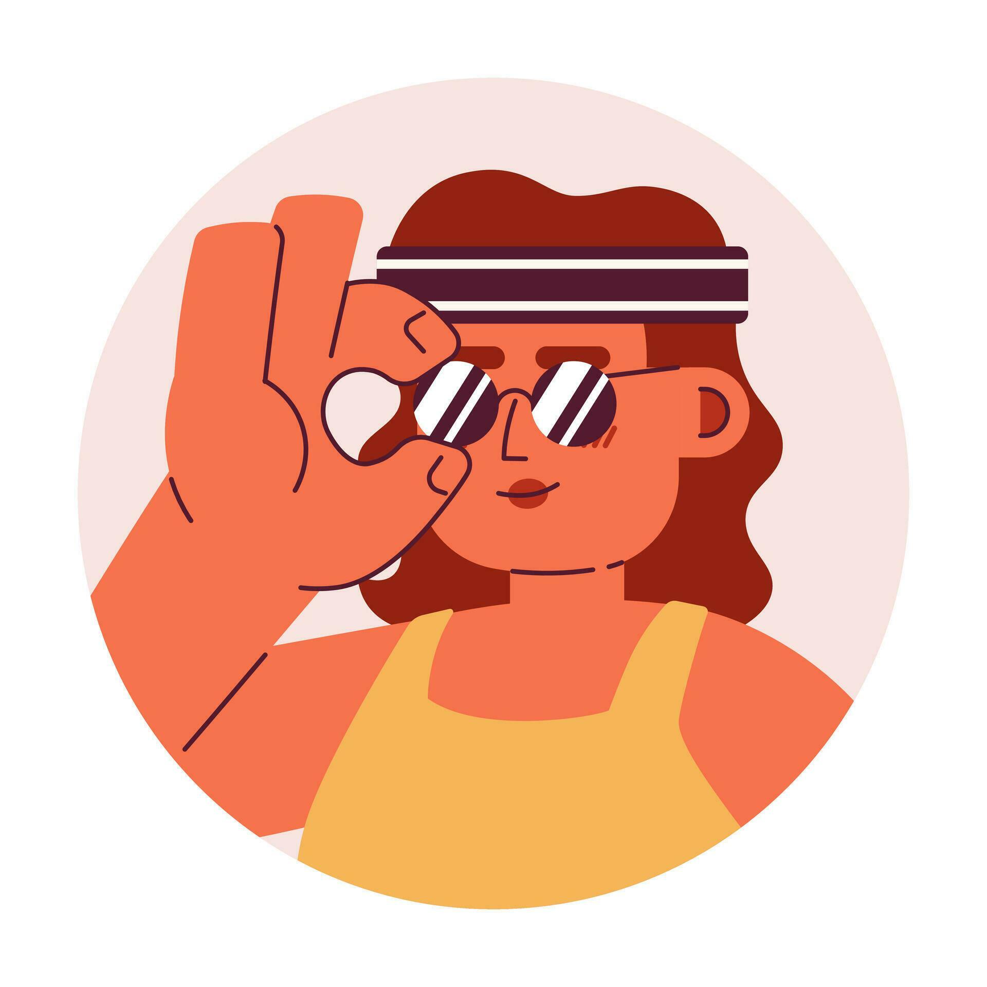 Atl Tico Venda Latina Vistiendo Gafas De Sol D Vector Avatar Ilustraci N De Moda