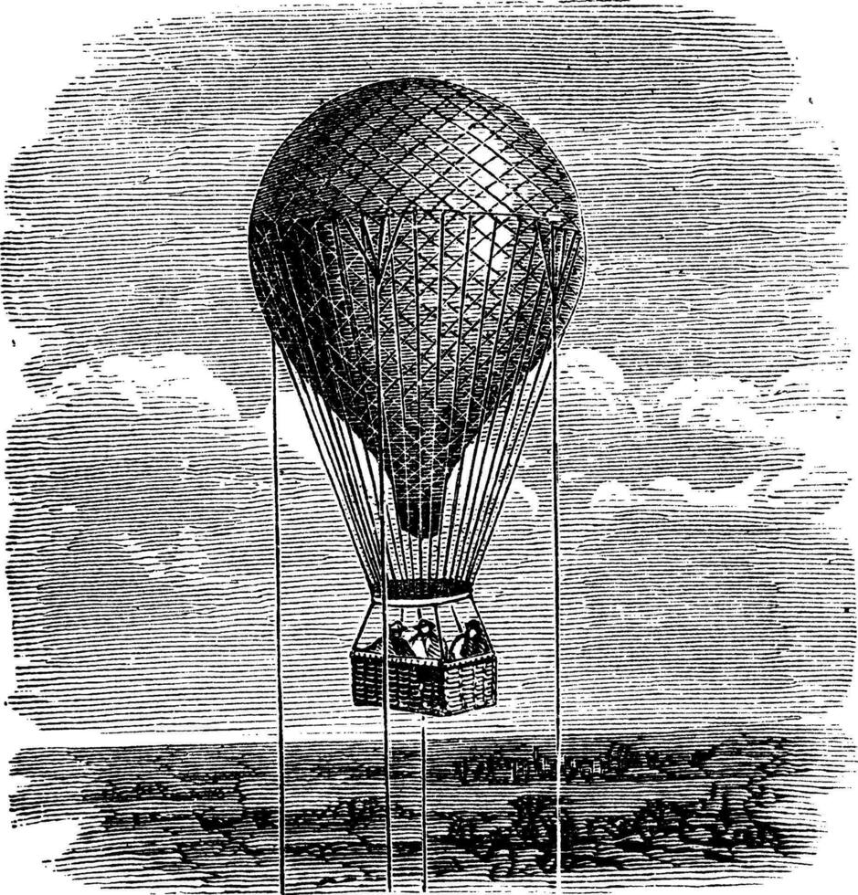 Old Aerostat Or Hot Air Balloon Vintage Illustration Vector Art At Vecteezy