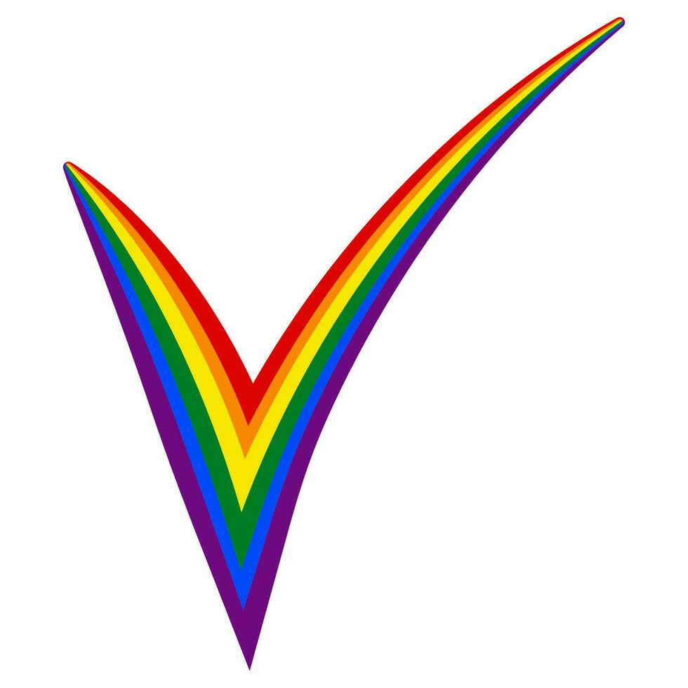 Lgbt Check Mark Rainbow Colors Lgbt Tick Approve Gay Pride Vector Art At Vecteezy