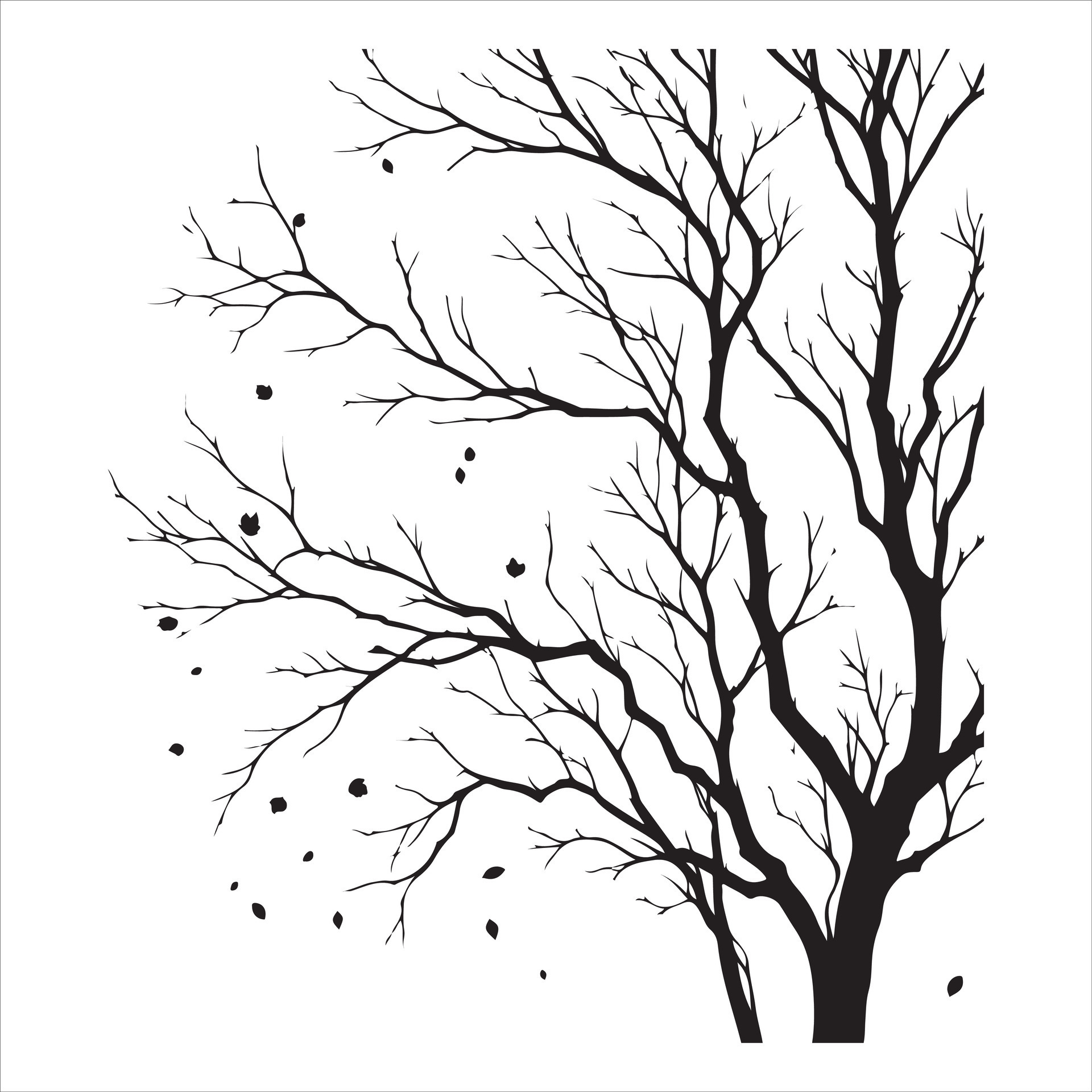 Minimal Autumn Naked Tree Vector Silhouette 36286166 Vector Art At Vecteezy