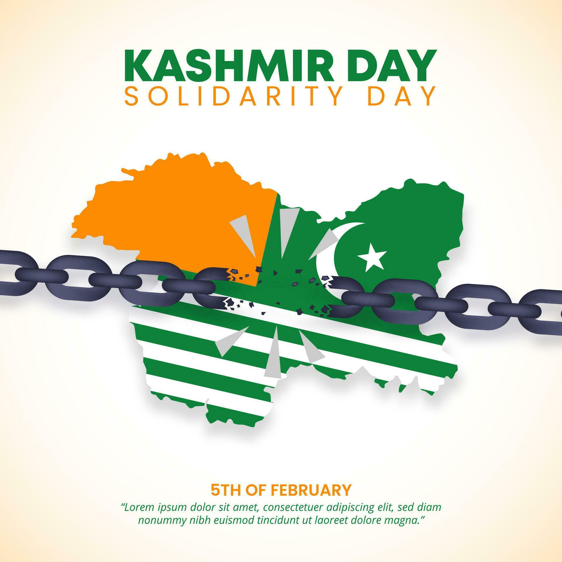 Kashmir Day Solidarity Day Background With A Kashmir Flag Map And