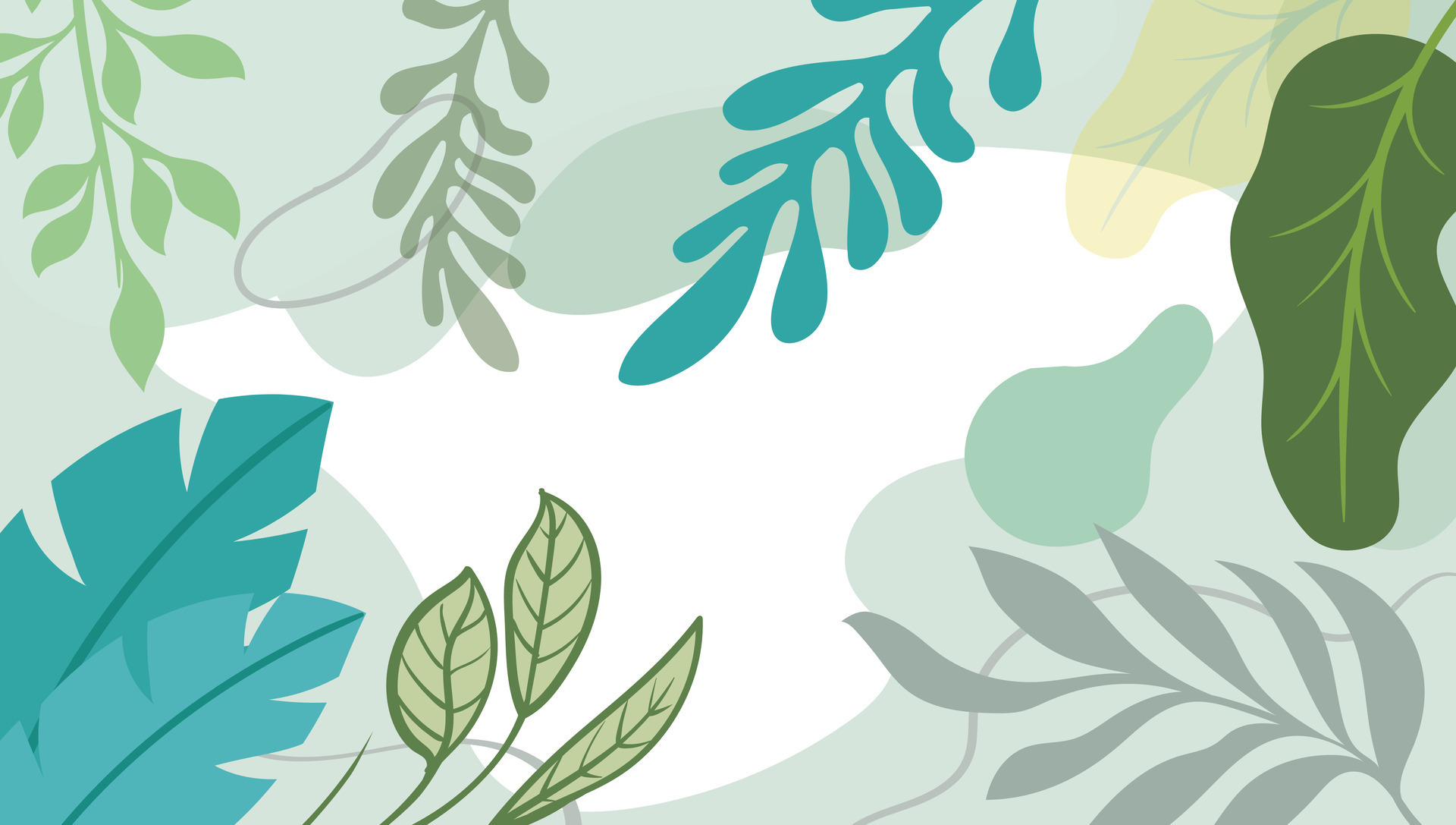 Nude Floral Abstract Shapes Background With Hand Drawn Texture Brush Leave And Minimalist