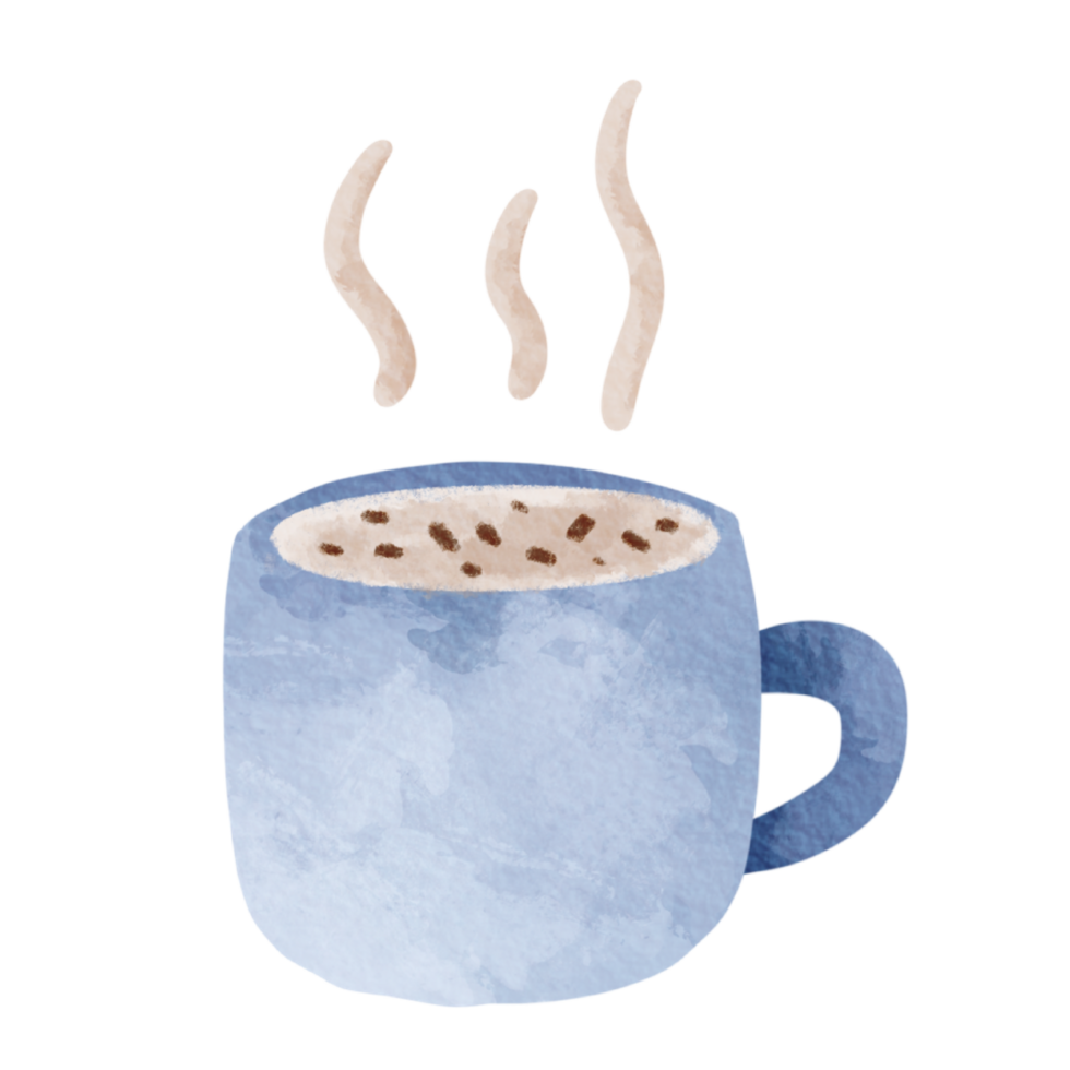 Isolated Watercolor Winter Set Of Hot Chocolate Drink Or Coffe Png