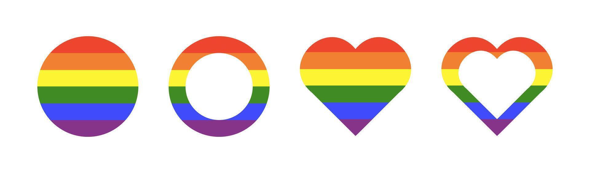 Orgullo Bandera Arco Iris Gay Marcos Colocar Progreso Logo Simbolos Lgbt Circulo Icono