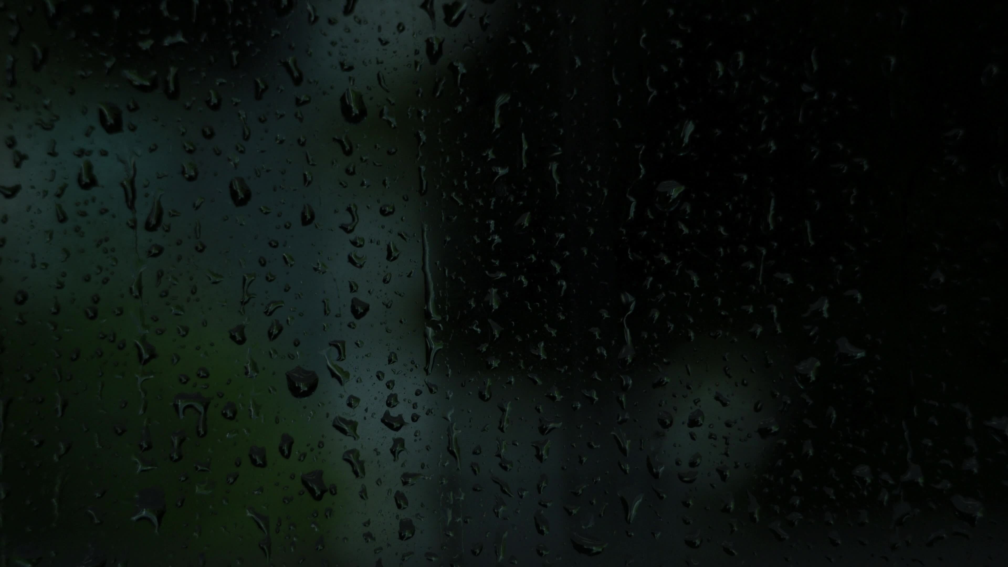 Rain Drops On The Glass Small Raindrop Rests On Glass While Raining