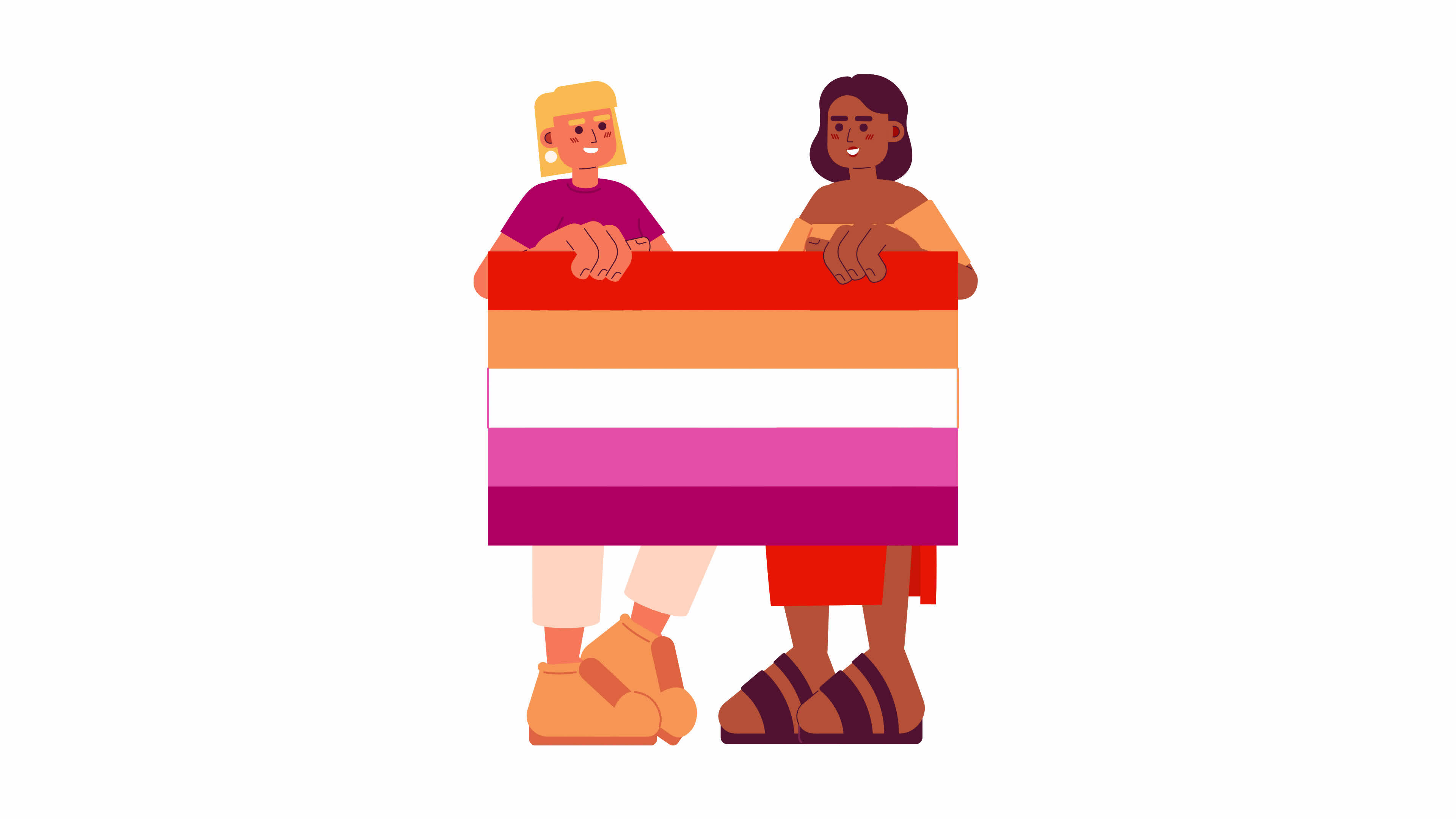 Interracial Gay Muchachas Con Lesbiana Bandera D Animaci N Lgbtq Orgullo Desfile K V Deo
