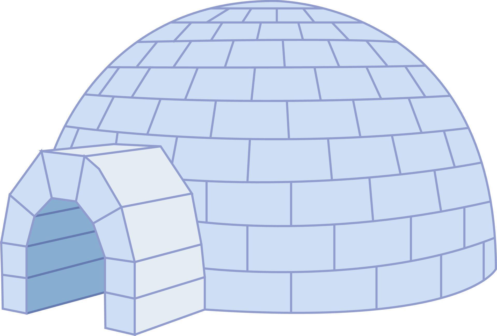 Igloo Sur Illustration Vectorielle Fond Blanc Art Vectoriel