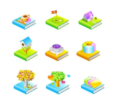 Various Book Icon Vectors 