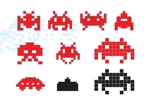 Space Invader Icons vector