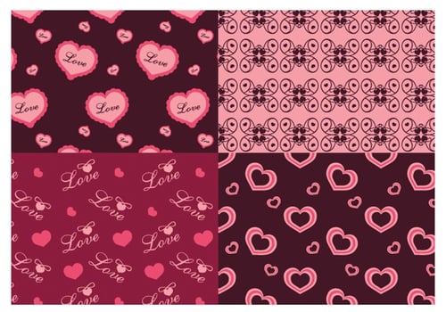Valentine's Day Love Illustrator Patterns vector