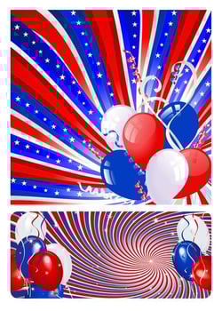 Stars, Stripes, and Balloons Vector Wallpaper Pack
