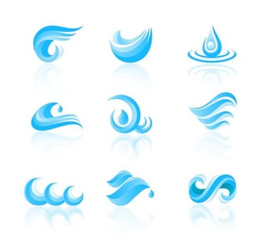 Water and Waves Icons Vectors 