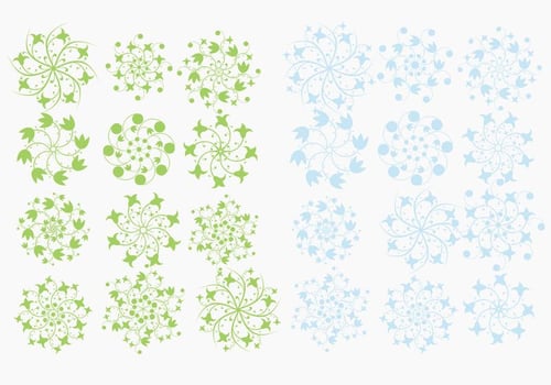 Floral Snowflakes Vector Pack 