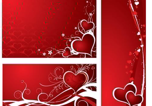 Holiday Hearts Wallpaper Vector Pack