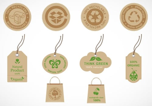 Recycle and Organic Label Vector Pack 