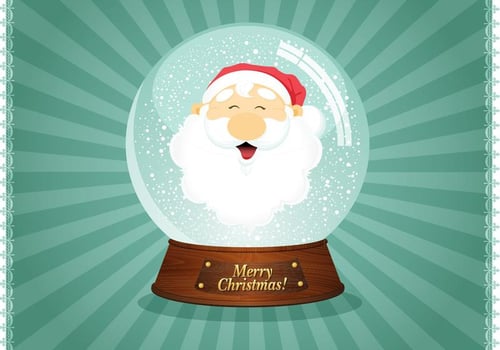 Santa Snow Globe Vector 