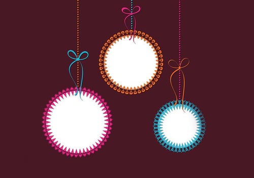 Funky Christmas Ornament Wallpaper Vector