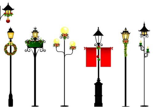 Christmas Street Light Vector Pack