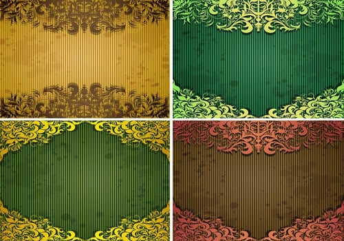 Emerald Vintage Background Vector Pack