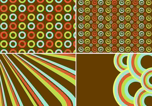 Retro Background Vector and Pattern Vector Set 