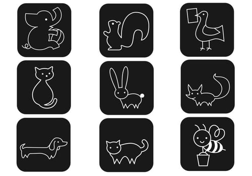 Outline Cartoon Animal Vector Pack