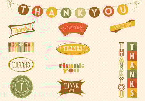 Fall Colored Thank You Badge Vector Pack
