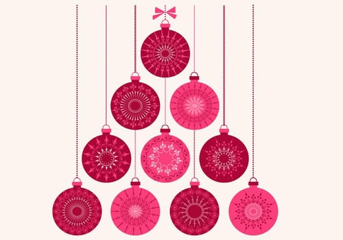 Retro Christmas Ornament Vector Background