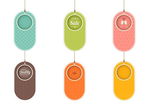 Retro Patterned Tag Vector Pack Two