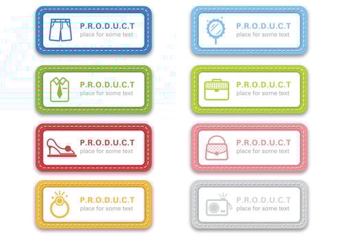 Stitched Fabric Label Vectors