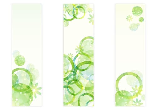 Fresh Green Circles Floral Banner Vectors