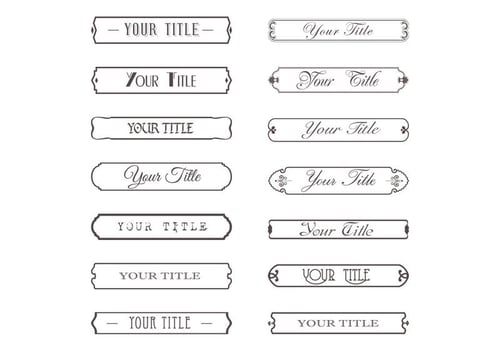 Retro Vintage Title Frame Vector Set