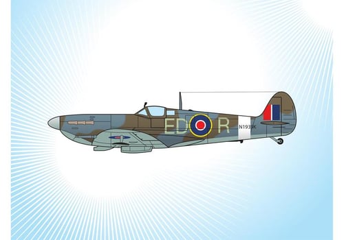 Spitfire Fighter Plane Vector