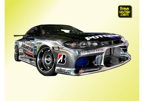 Nissan Silvia sports Coupe vector